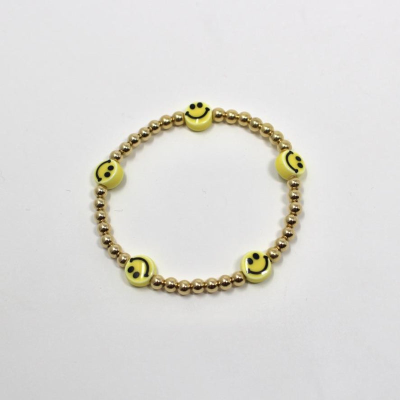 Gold Beaded Smiley Bracelet