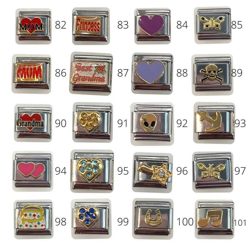 Italian Charms 15pcs Bundle Charm Links- 9mm Italian Style Charms and 1pc  Charm Tool fit all classic 9mm Italian Style Charms Bracelet | UK stock :  Amazon.co.uk: Fashion