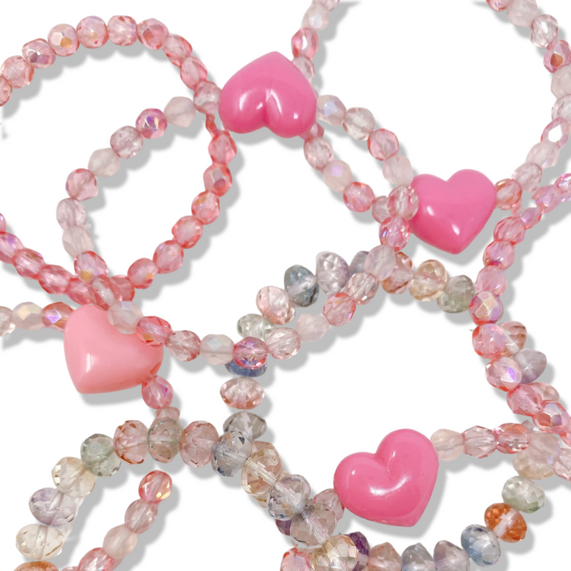 Crystal Pink Heart Bracelet