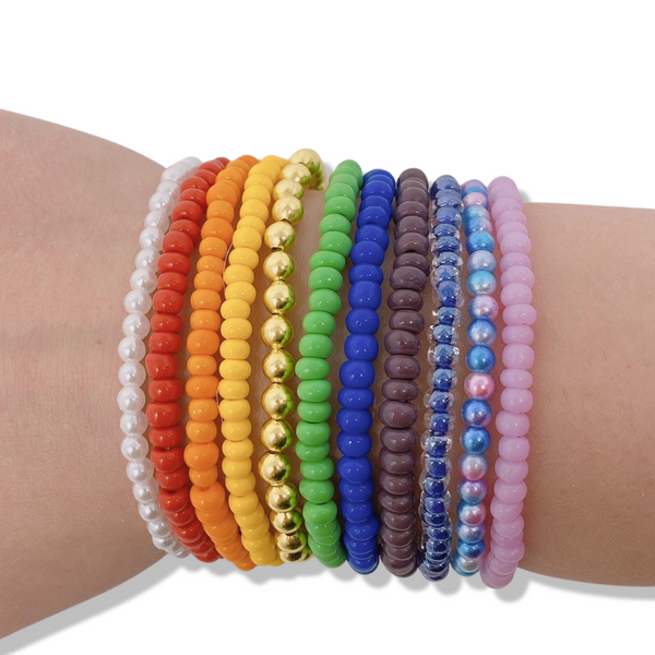 Rainbow Small Bead Bracelet Set
