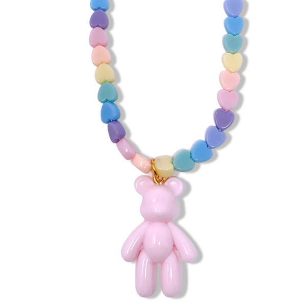 Candy Heart Bear Necklace