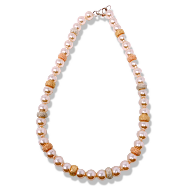 Tricolor Golden Pearl Necklace