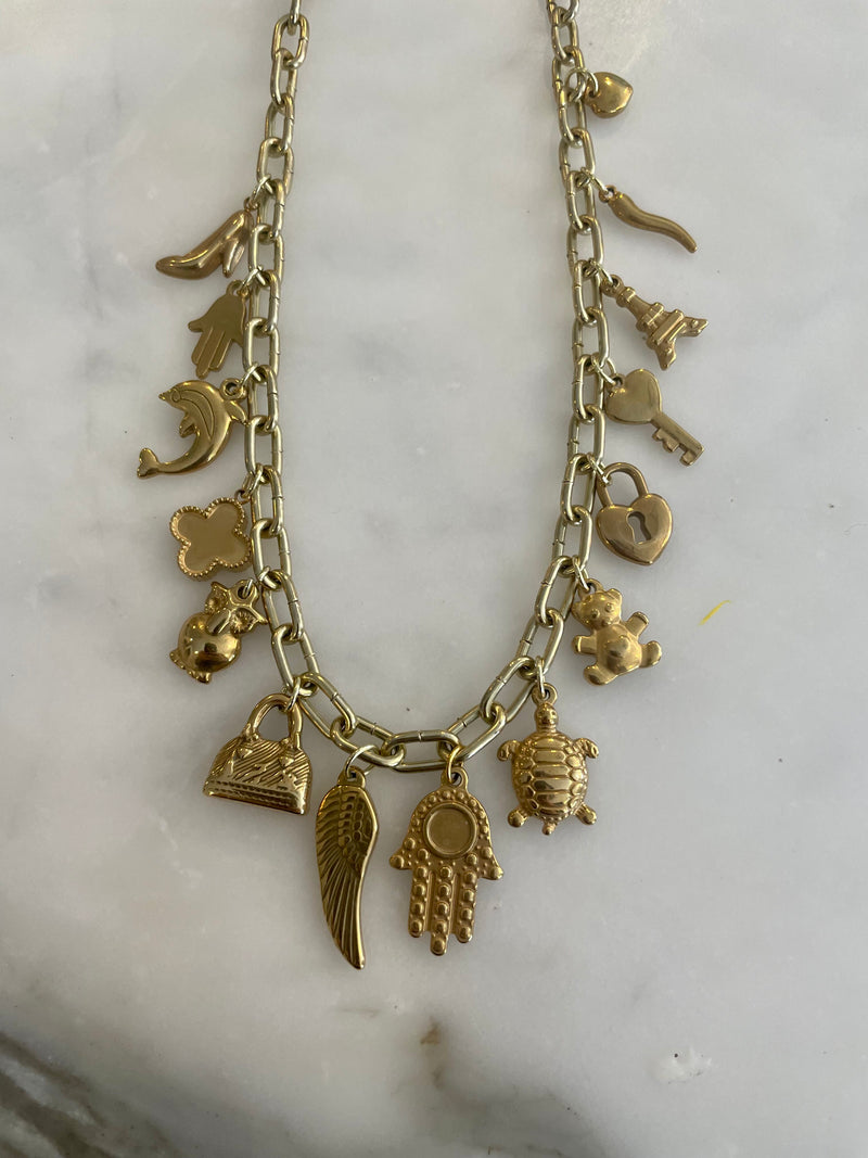 Gold Mini Charm Necklace