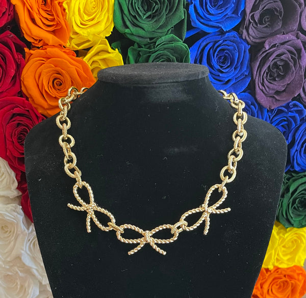 Triple Bow Necklace
