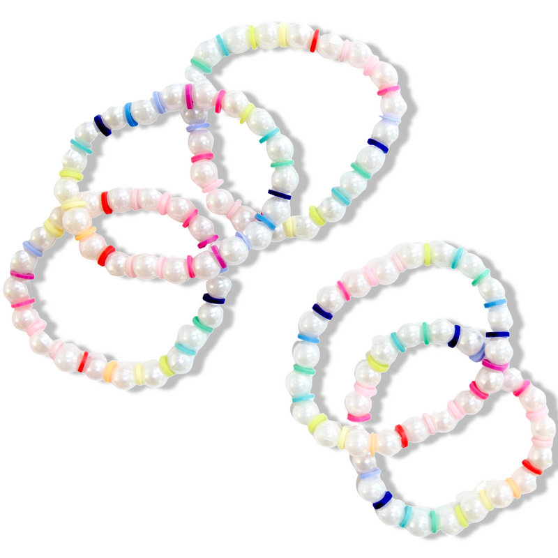 Pearl & Rainbow Disk Bracelet